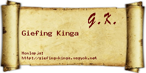Giefing Kinga névjegykártya